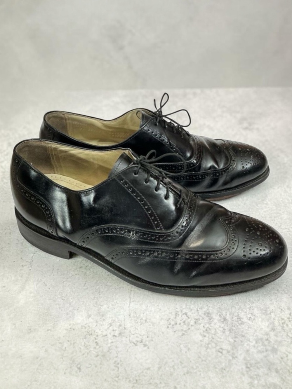 Bostonian Impression Black Wingtip Oxford Leather Dress Shoes